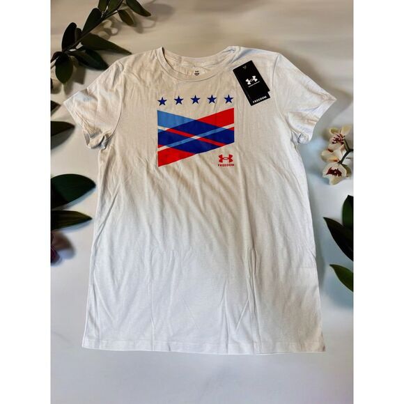 Under Armour Freedom T-Shirt Patriotic Graphic Tee Women's Medium NWT‎ - Picture 1 of 14